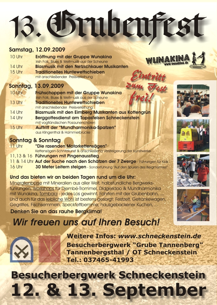 Offizielles Plakat zum Grubenfest 2009
